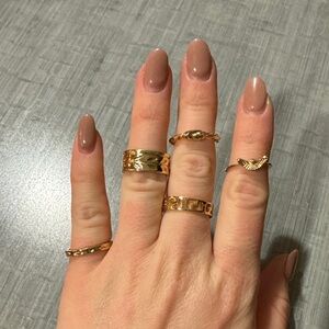 Gold-Tone Women's Fashion Ring Set